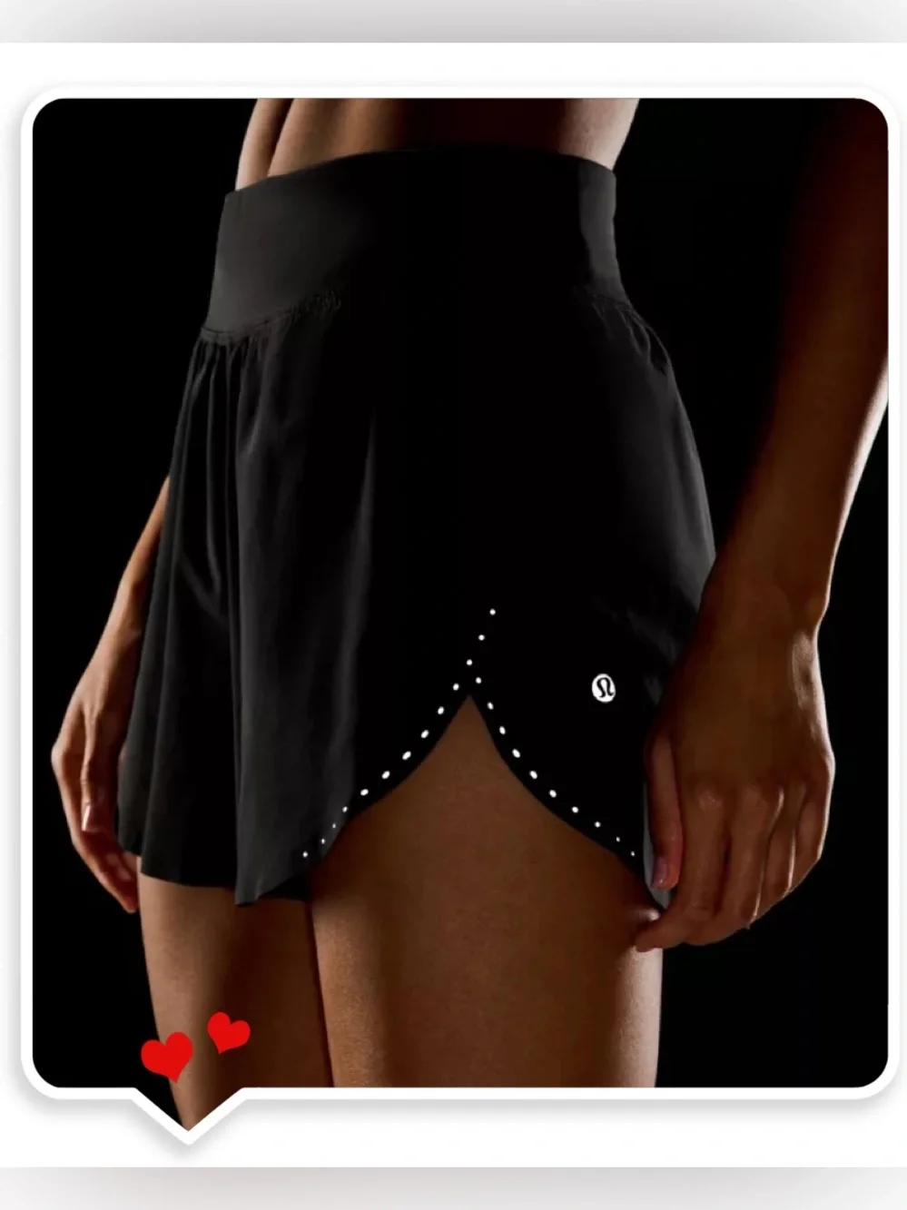 Lululemon Fast and Free HR Classic Fit Reflective Split Short 3” Black M NWT